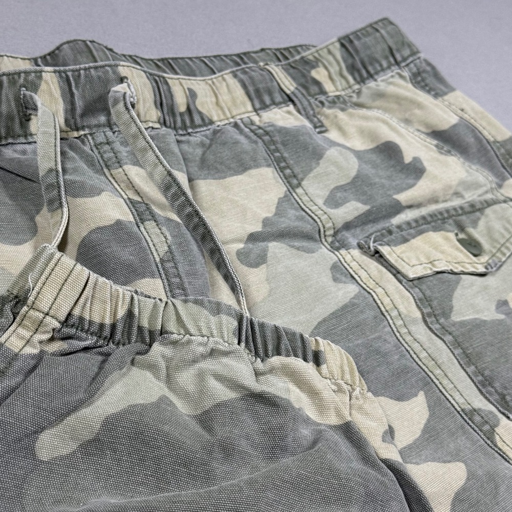 Aerie Camo Cargo Jogger Pants Green Grey Drawstring Waist XXL